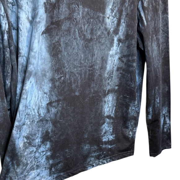 Spasso Women’s Sz Large Blue / Black Marbled Top Long Sleeve Stretch - Picture 4 of 7